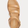 Sandales en cuir nappa jaune clair pour femmes Ralph Lauren Kayleen