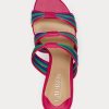 Sandales en cuir nappa rayées Lorraine de Ralph Lauren pour femmes roses Sandales en cuir nappa rayées Lorraine de Ralph Lauren pour femmes roses
