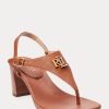 Sandales en cuir vieilli marron Ralph Lauren Westcott II pour femme Sandales en cuir vieilli marron Ralph Lauren Westcott II pour femme