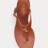 Sandales en cuir vieilli marron Ralph Lauren Westcott II pour femme Sandales en cuir vieilli marron Ralph Lauren Westcott II pour femme