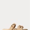 Sandales en daim et cuir de veau Ralph Lauren Ezra marron pour femme Sandales en daim et cuir de veau Ralph Lauren Ezra marron pour femme