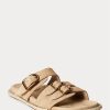 Sandales en daim et cuir de veau Ralph Lauren Ezra marron pour femme Sandales en daim et cuir de veau Ralph Lauren Ezra marron pour femme
