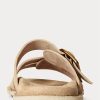 Sandales en daim et cuir de veau Ralph Lauren Ezra marron pour femme Sandales en daim et cuir de veau Ralph Lauren Ezra marron pour femme