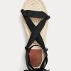 Sandales à lacets noires Ralph Lauren pour femmes Sandales à lacets noires Ralph Lauren pour femmes