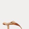Sandales marron Ralph Lauren Delancie Welington en daim de veau pour femme