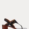 Sandales noires en cuir de veau Julie Welington pour femmes Ralph Lauren Sandales noires en cuir de veau Julie Welington pour femmes Ralph Lauren