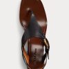 Sandales noires en cuir de veau Julie Welington pour femmes Ralph Lauren Sandales noires en cuir de veau Julie Welington pour femmes Ralph Lauren