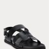 Sandales noires en cuir de veau Ralph Lauren Biorn pour homme Sandales noires en cuir de veau Ralph Lauren Biorn pour homme