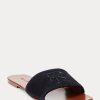 Sandales noires en daim de veau Andela Ralph Lauren pour femmes Sandales noires en daim de veau Andela Ralph Lauren pour femmes