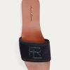 Sandales noires en daim de veau Andela Ralph Lauren pour femmes Sandales noires en daim de veau Andela Ralph Lauren pour femmes