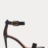 Sandales noires Ralph Lauren Channing Welington brunies pour femmes Sandales noires Ralph Lauren Channing Welington brunies pour femmes