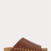 Sandales à rivets en cuir de veau marron Ralph Lauren pour femme Sandales à rivets en cuir de veau marron Ralph Lauren pour femme