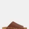 Sandales à rivets en cuir de veau marron Ralph Lauren pour femme Sandales à rivets en cuir de veau marron Ralph Lauren pour femme
