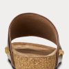 Sandales à rivets en cuir de veau marron Ralph Lauren pour femme Sandales à rivets en cuir de veau marron Ralph Lauren pour femme
