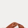 Sandales étriers en cuir de veau Jacie de Ralph Lauren marron pour femmes Sandales étriers en cuir de veau Jacie de Ralph Lauren marron pour femmes