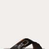 Sandales étriers noires en cuir de veau Jacie Ralph Lauren pour femmes Sandales étriers noires en cuir de veau Jacie Ralph Lauren pour femmes