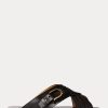 Sandales étriers noires en cuir de veau Jacie Ralph Lauren pour femmes Sandales étriers noires en cuir de veau Jacie Ralph Lauren pour femmes