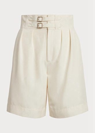 Short beige en soie Shantung Ralph Lauren Francine pour femme