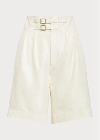 Short blanc en soie mûre Francine Ralph Lauren pour femme