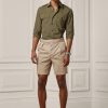 Short chino extensible ajusté kaki Ralph Lauren pour homme