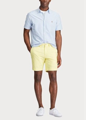 Short chino extensible coupe droite jaune Ralph Lauren pour homme