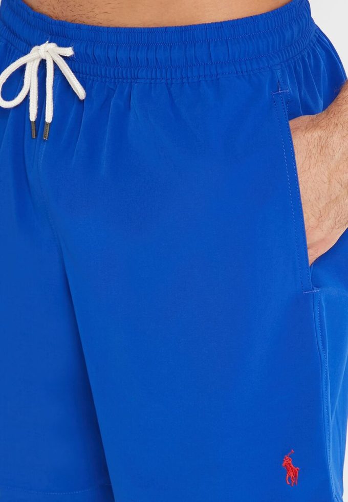 Short de bain bleu à cordon de serrage Ralph Lauren pour homme Short de bain bleu à cordon de serrage Ralph Lauren pour homme