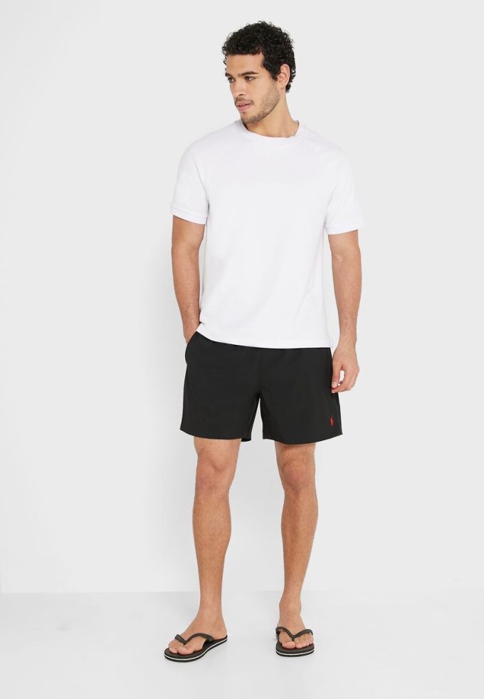 Short de bain noir à cordon de serrage Ralph Lauren pour homme Short de bain noir à cordon de serrage Ralph Lauren pour homme