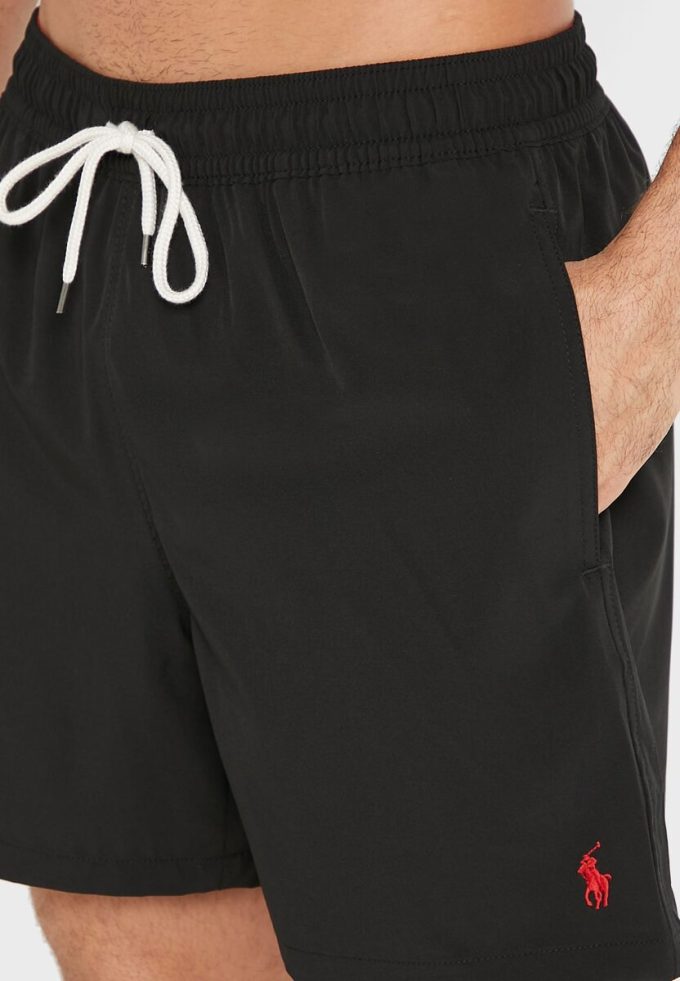 Short de bain noir à cordon de serrage Ralph Lauren pour homme Short de bain noir à cordon de serrage Ralph Lauren pour homme