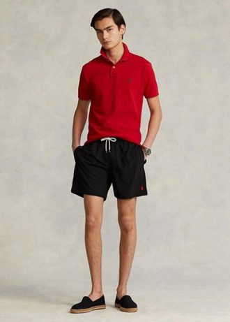 Short de bain noir Ralph Lauren Traveller pour homme