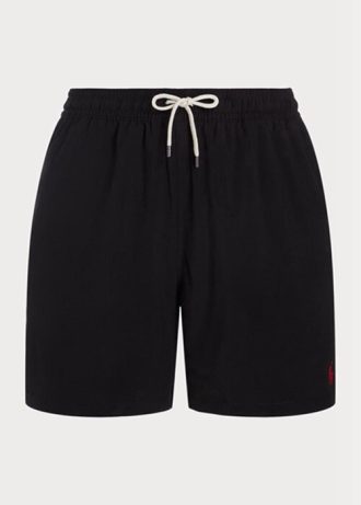 Short de bain noir Ralph Lauren Traveller pour homme