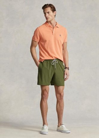 Short de bain olive Ralph Lauren Traveller pour homme