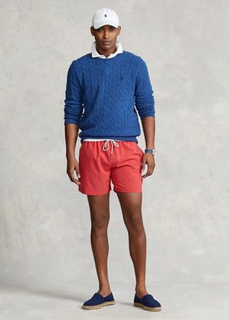 Short de bain orange Ralph Lauren Traveller pour homme