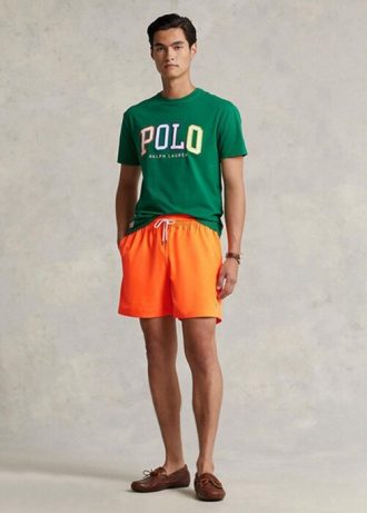 Short de bain orange Ralph Lauren Traveller pour homme
