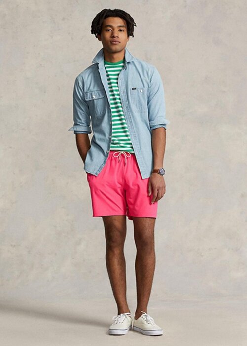 Short de bain rose Ralph Lauren Traveller pour homme Short de bain rose Ralph Lauren Traveller pour homme