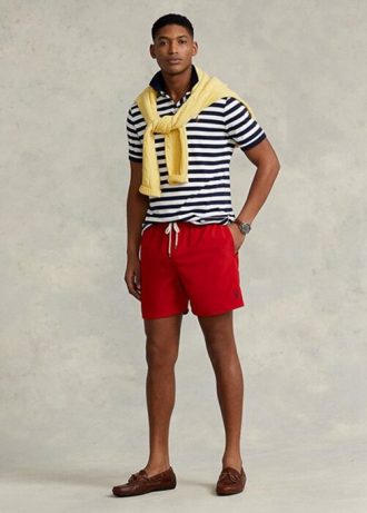Short de bain rouge Ralph Lauren Traveller pour homme