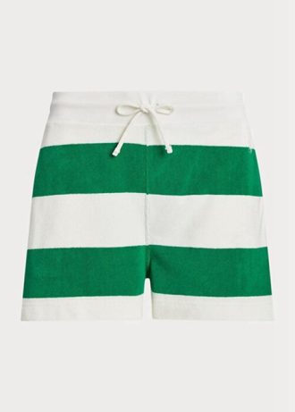 Short de sport rayé à cordon de serrage blanc pour femme Ralph Lauren