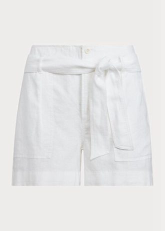 Short en lin blanc avec ceinture Ralph Lauren pour femme