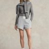 Short en polaire gris avec logo Ralph Lauren pour femme