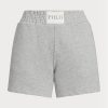 Short en polaire gris avec logo Ralph Lauren pour femme