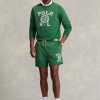 Short en polaire vert avec logo Ralph Lauren pour homme