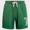 Short en polaire vert avec logo Ralph Lauren pour homme