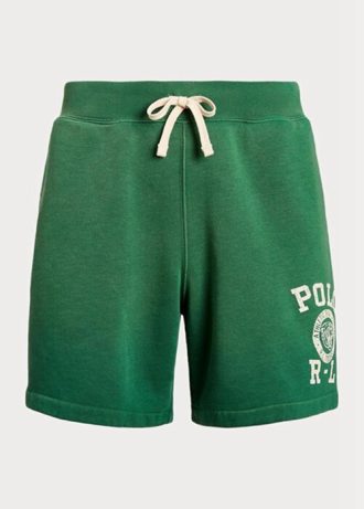 Short en polaire vert avec logo Ralph Lauren pour homme