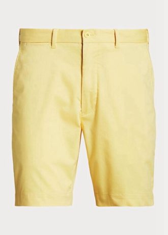 Short en sergé extensible jaune Ralph Lauren pour homme, coupe ajustée