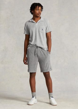 Short gris à cordon de serrage Ralph Lauren Terry pour homme