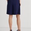 Short large en georgette plissée bleu marine Ralph Lauren pour femme