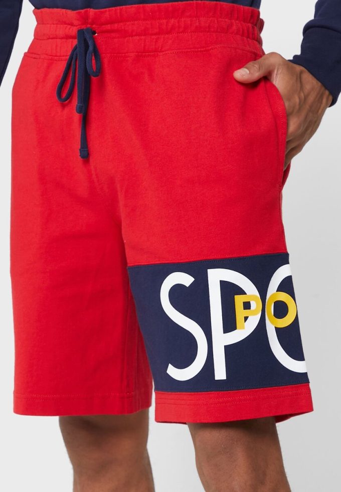 Short rouge à logo Ralph Lauren pour homme Short rouge à logo Ralph Lauren pour homme