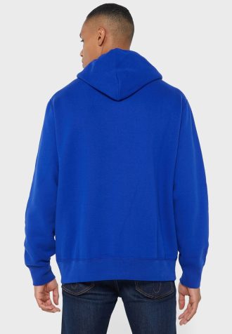 Sweat à capuche bleu avec logo Ralph Lauren pour homme