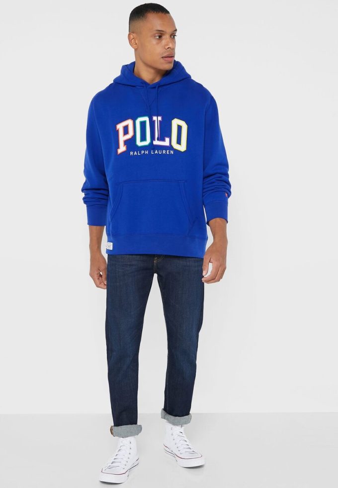 Sweat à capuche bleu avec logo Ralph Lauren pour homme Sweat à capuche bleu avec logo Ralph Lauren pour homme