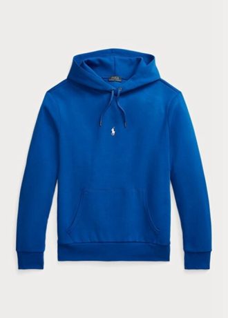 Sweat à capuche bleu en maille double pour homme Ralph Lauren