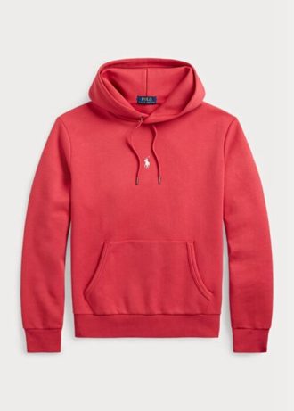 Sweat à capuche double maille rouge Ralph Lauren pour homme